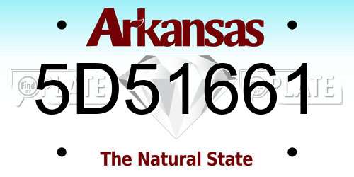 5D51661 Arkansas License Plate