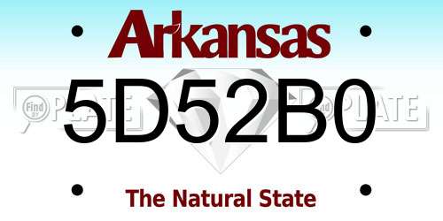 5D52B0 Arkansas License Plate