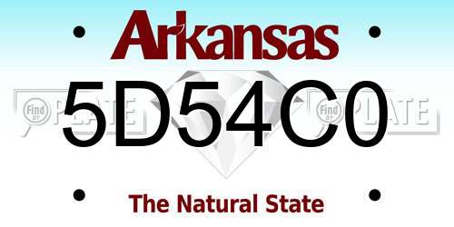 5D54C0 Arkansas License Plate