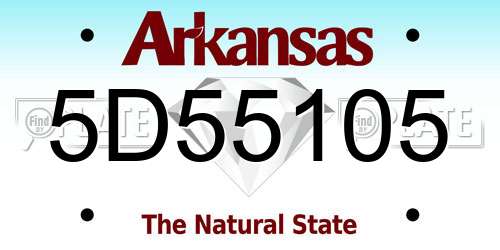 5D55105 Arkansas License Plate