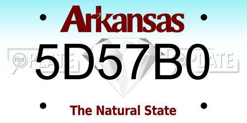 5D57B0 Arkansas License Plate