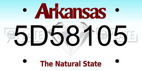5D58105 Arkansas License Plate