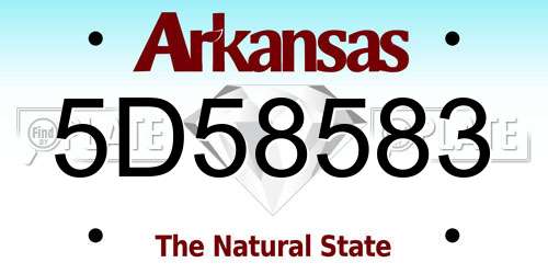 5D58583 Arkansas License Plate