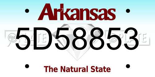 5D58853 Arkansas License Plate