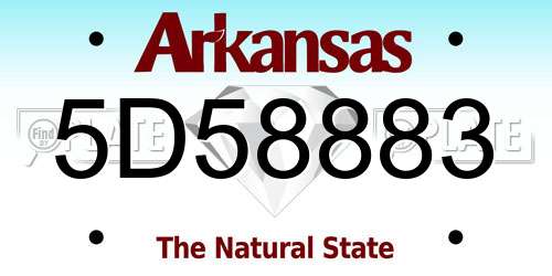 5D58883 Arkansas License Plate