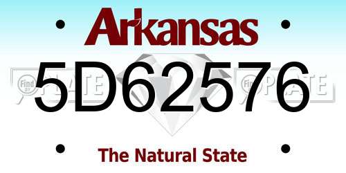 5D62576 Arkansas License Plate