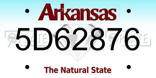 5D62876 Arkansas License Plate