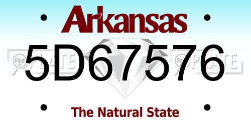 5D67576 Arkansas License Plate