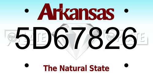 5D67826 Arkansas License Plate