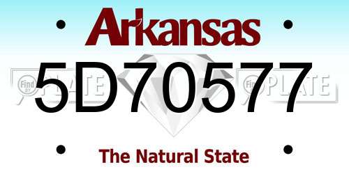 5D70577 Arkansas License Plate