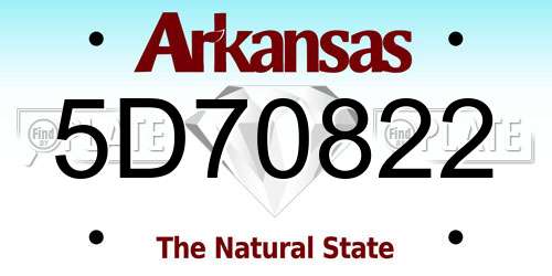 5D70822 Arkansas License Plate