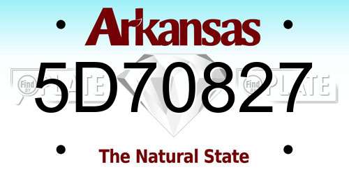 5D70827 Arkansas License Plate