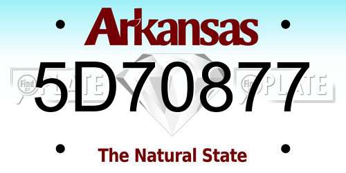 5D70877 Arkansas License Plate