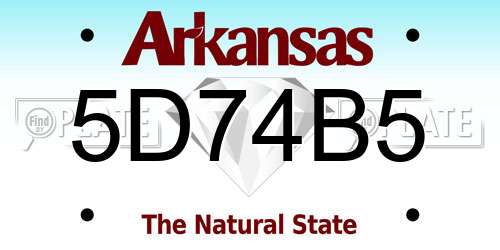 5D74B5 Arkansas License Plate