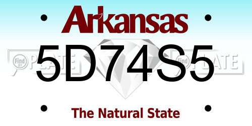5D74S5 Arkansas License Plate