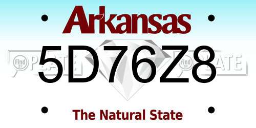 5D76Z8 Arkansas License Plate