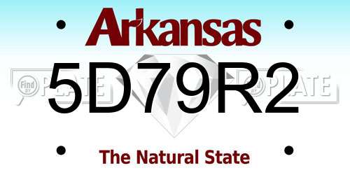 5D79R2 Arkansas License Plate