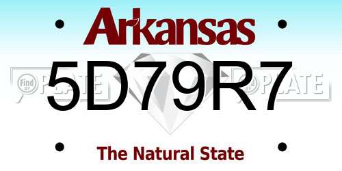 5D79R7 Arkansas License Plate