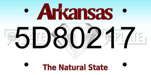 5D80217 Arkansas License Plate
