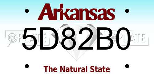 5D82B0 Arkansas License Plate