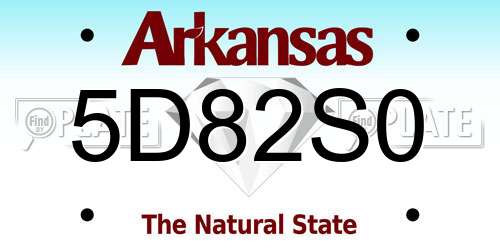 5D82S0 Arkansas License Plate