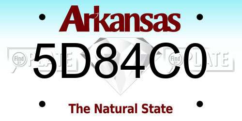 5D84C0 Arkansas License Plate