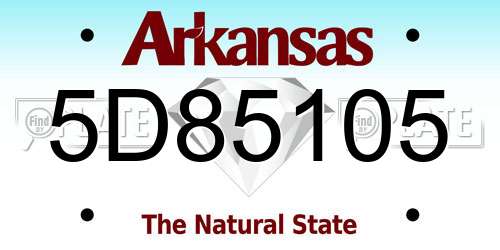 5D85105 Arkansas License Plate