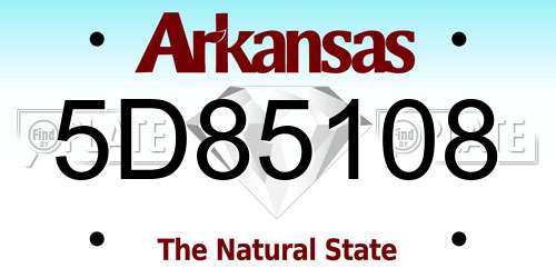 5D85108 Arkansas License Plate