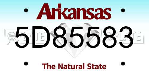 5D85583 Arkansas License Plate
