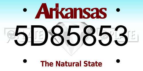 5D85853 Arkansas License Plate