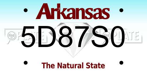 5D87S0 Arkansas License Plate
