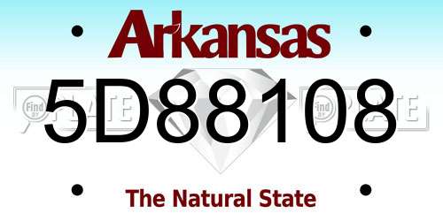 5D88108 Arkansas License Plate