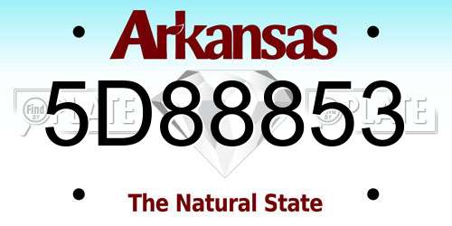 5D88853 Arkansas License Plate