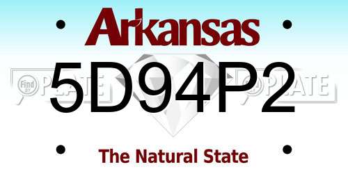 5D94P2 Arkansas License Plate