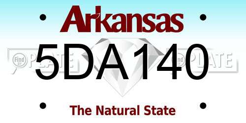 5DA140 Arkansas License Plate