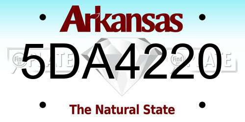 5DA4220 Arkansas License Plate