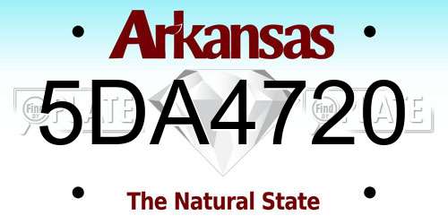 5DA4720 Arkansas License Plate