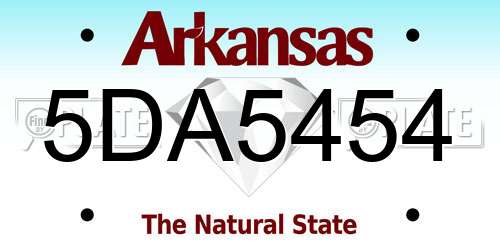 5DA5454 Arkansas License Plate