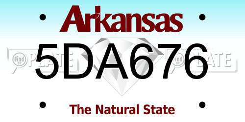 5DA676 Arkansas License Plate