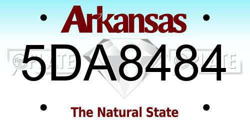 5DA8484 Arkansas License Plate
