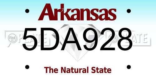 5DA928 Arkansas License Plate