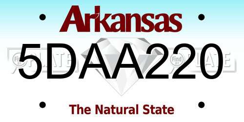 5DAA220 Arkansas License Plate