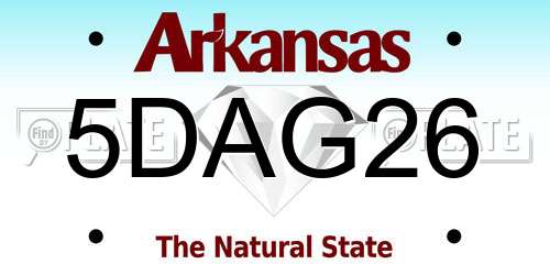 5DAG26 Arkansas License Plate