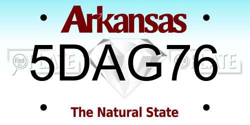 5DAG76 Arkansas License Plate