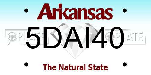 5DAI40 Arkansas License Plate