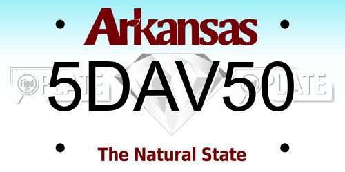 5DAV50 Arkansas License Plate