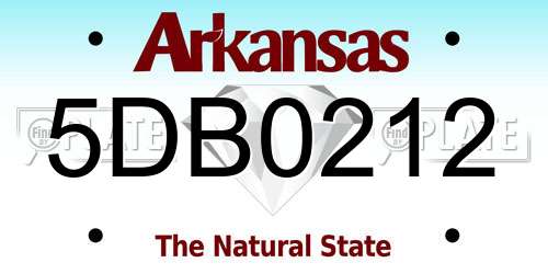 5DB0212 Arkansas License Plate