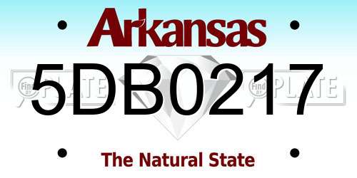 5DB0217 Arkansas License Plate
