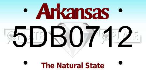 5DB0712 Arkansas License Plate