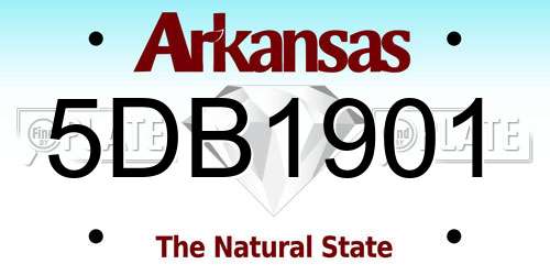 5DB1901 Arkansas License Plate